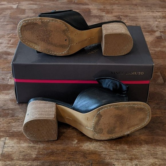 Vince Camuto Women's Sharrey Slide Sandal Tie Twist Block BLACK Size 8.5 Box - Picture 5 of 6